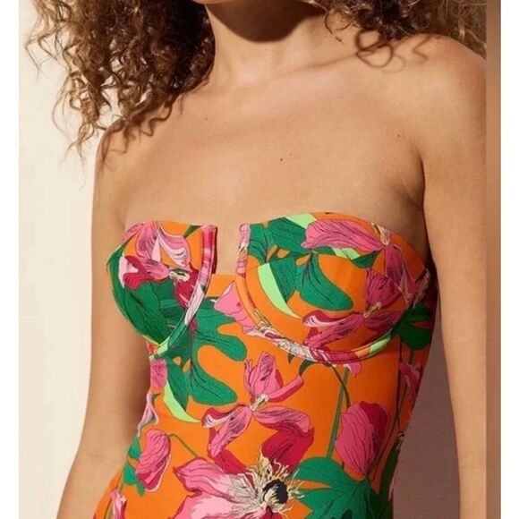 Express Floral Balconette Body Contour One-piece Swimsuit size M - Picture 8 of 10